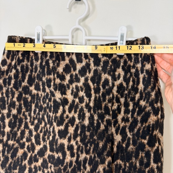 Paper Moon Leopard Print Wool Blend Mini Skirt Fitted Textured Going Out Small - Picture 7 of 9